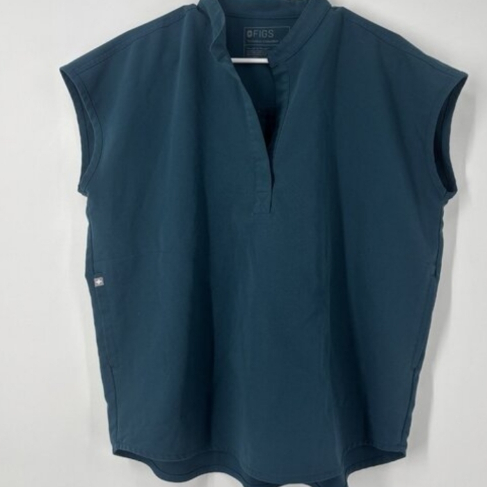 Figs Blue Scrub Top